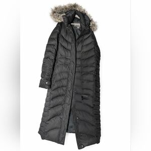 Eddie Bauer Black Long Down Coat Size S - Quiet Luxury Winter Parka 43 Inches L